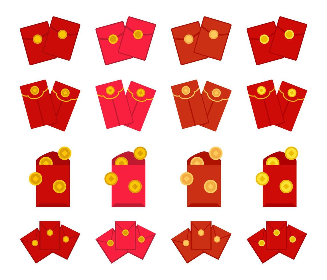 Red Envelope in flat style isolated vector