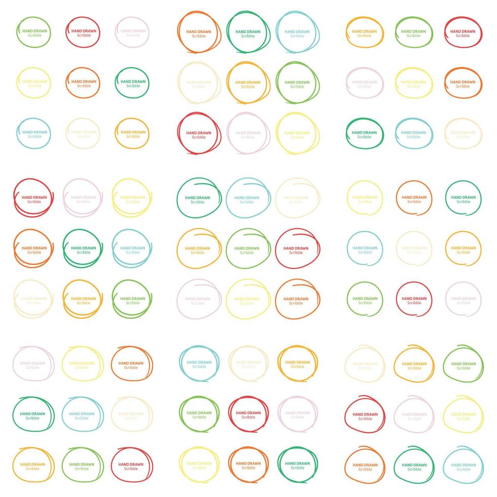 Set of hand drawn scribble vector