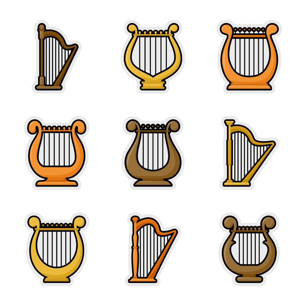 Collections of Harp sticker decals vector