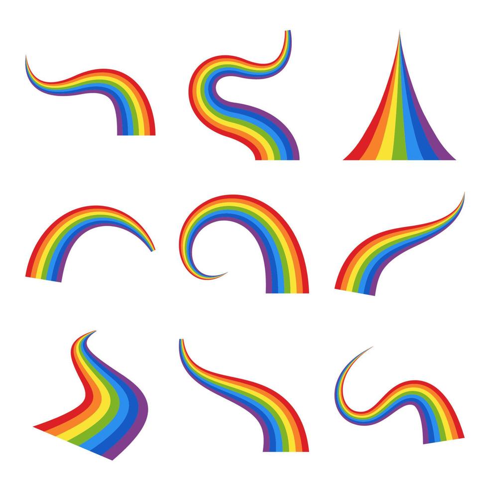 arco iris en estilo plano aislado vector