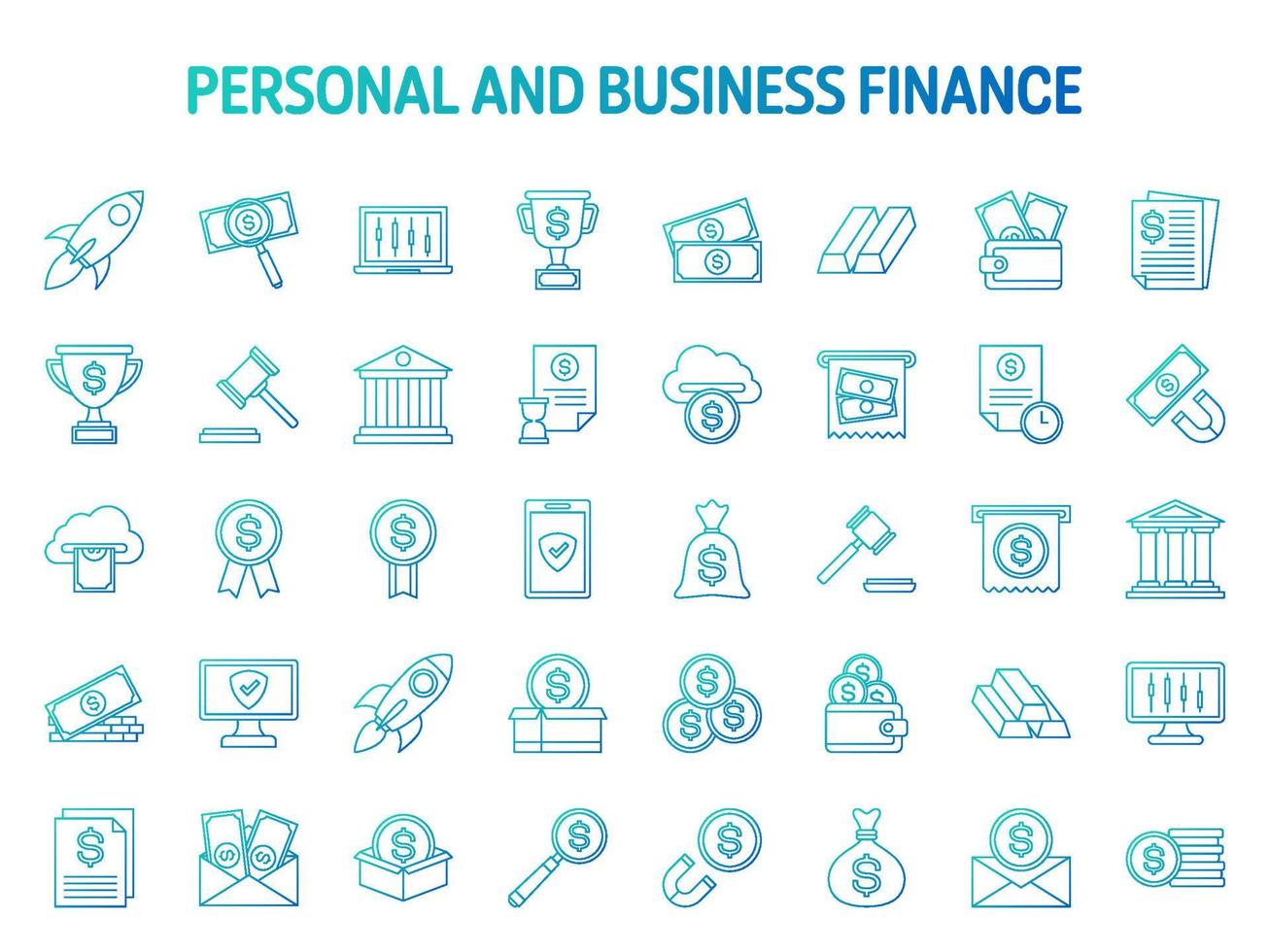 Collection of design elements for Personal and Business Finance vector