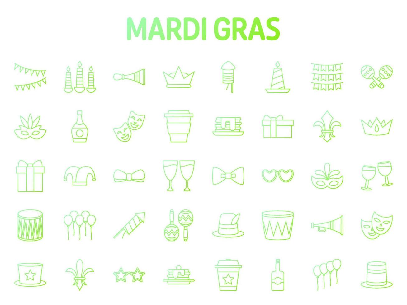 Collection of design elements for Mardi gras vector