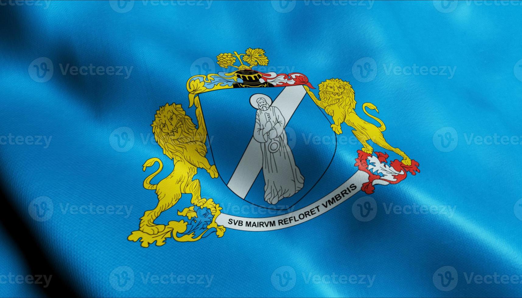 3D Render Waving Hungary City Flag of Sajoszentpeter Closeup View photo
