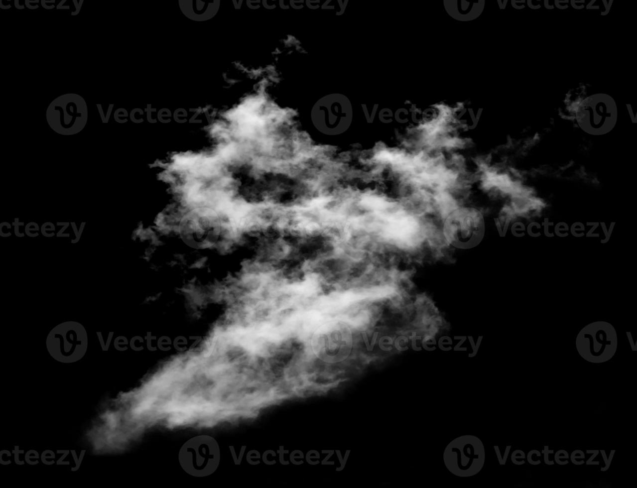 White cloud isolated on black background,Textured smoke,brush effect photo