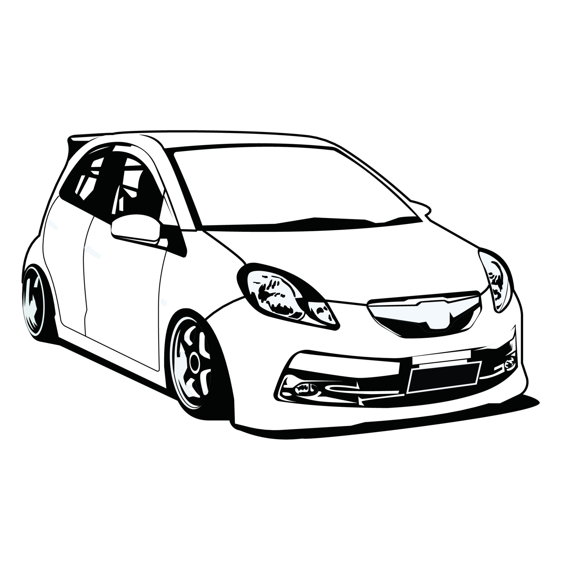 small city car black and white vector design 20414324 Vector Art at Vecteezy