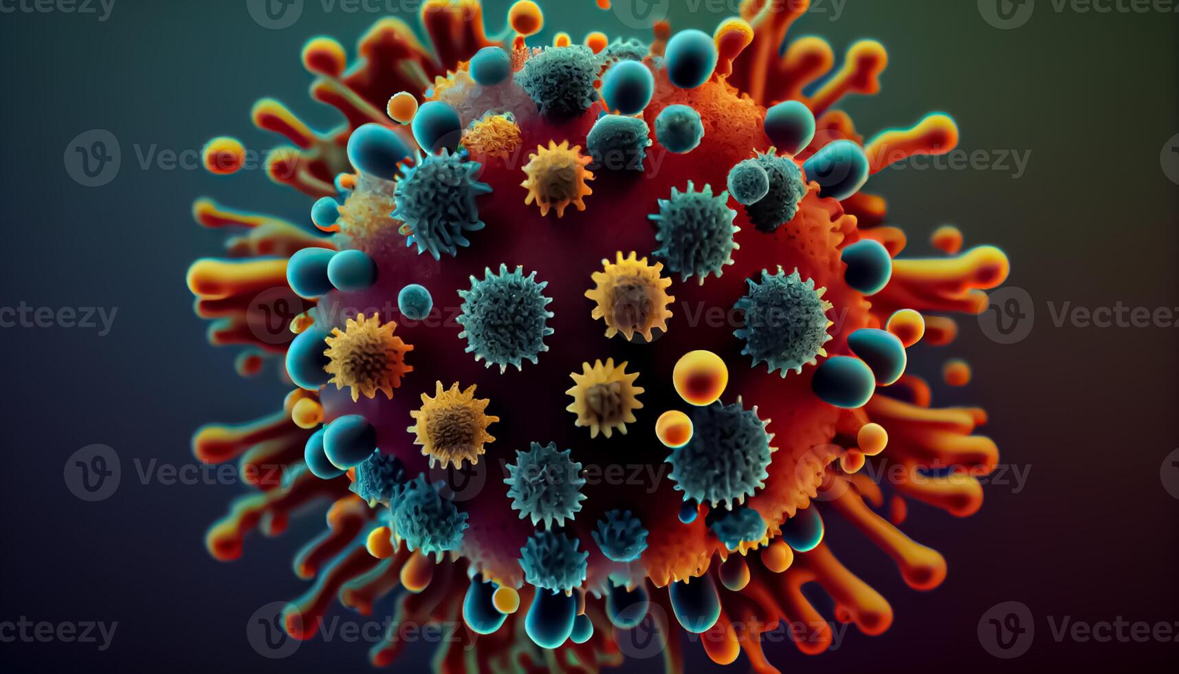 Closeup of Covid 19 Virus bacteria photo