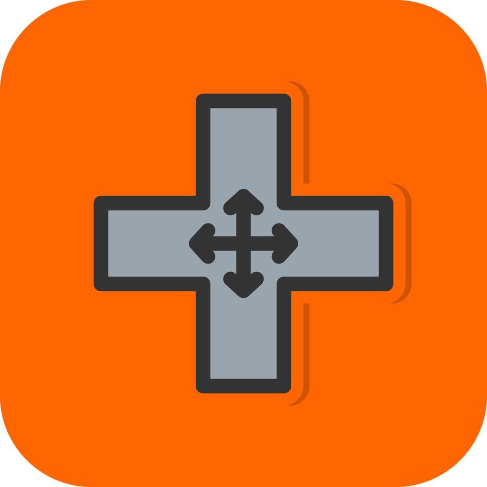 Four Way Intersection Vector Icon Design