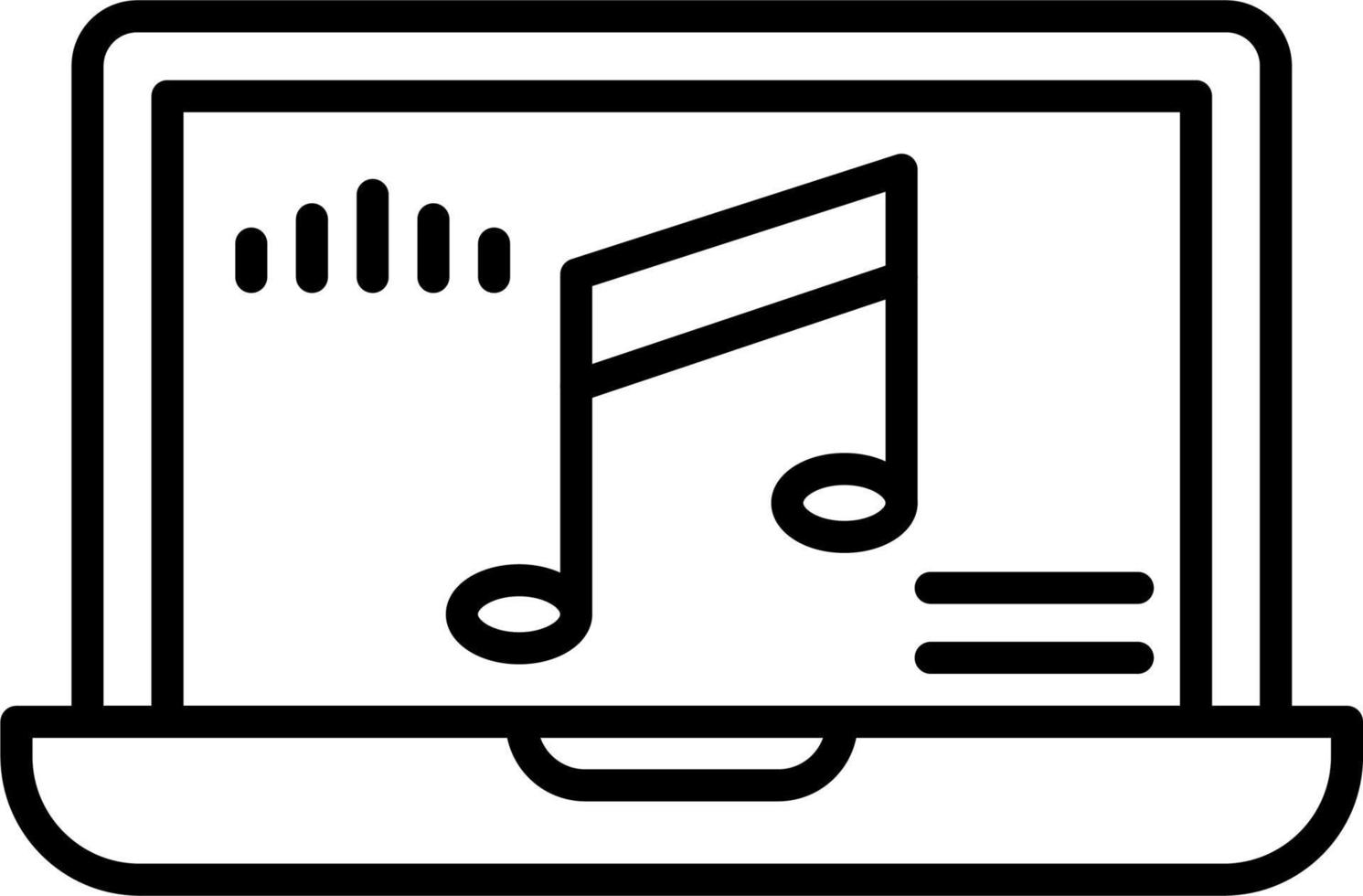 Music Laptop Vector Icon