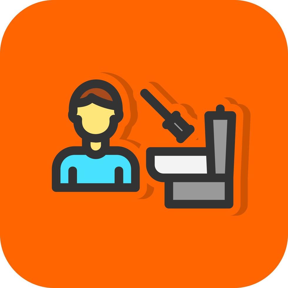 Man Cleaning Bathroom Vector Icon Design