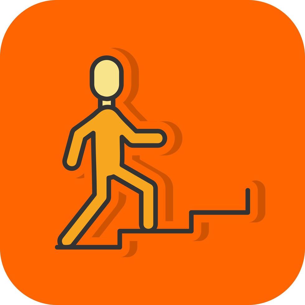 Person Climbing Stairs Vector Icon Design