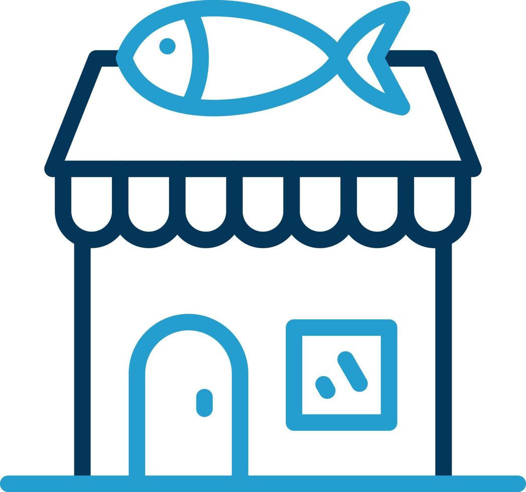 diseño de icono de vector de tienda de pescado