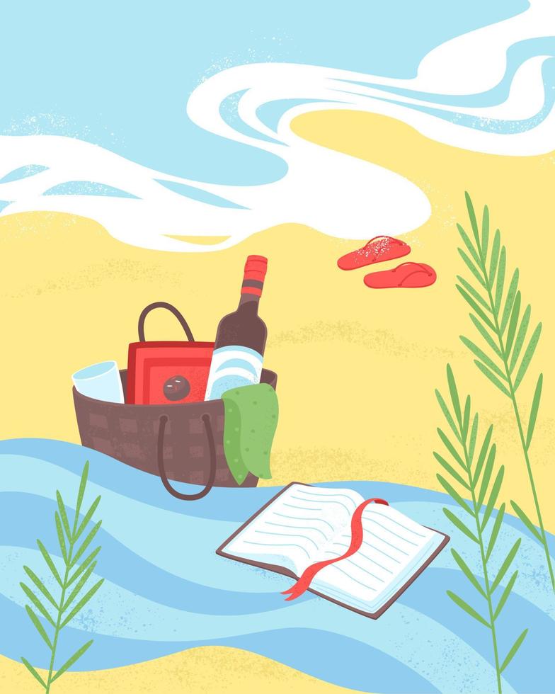 Beach retreat postcard vector