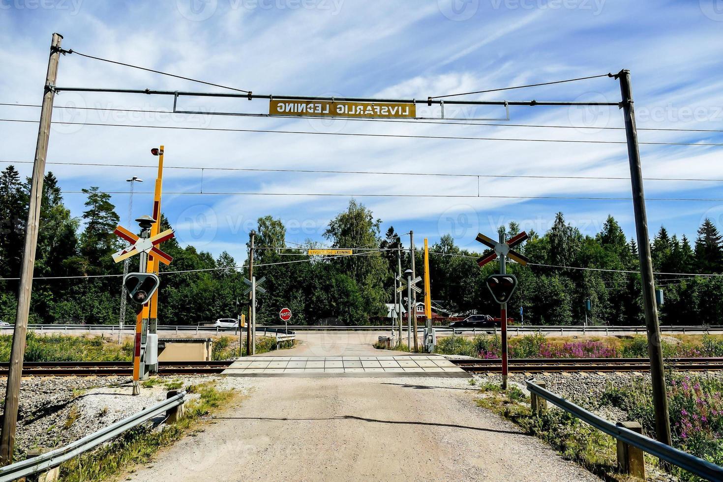 Railway crossing signs photo
