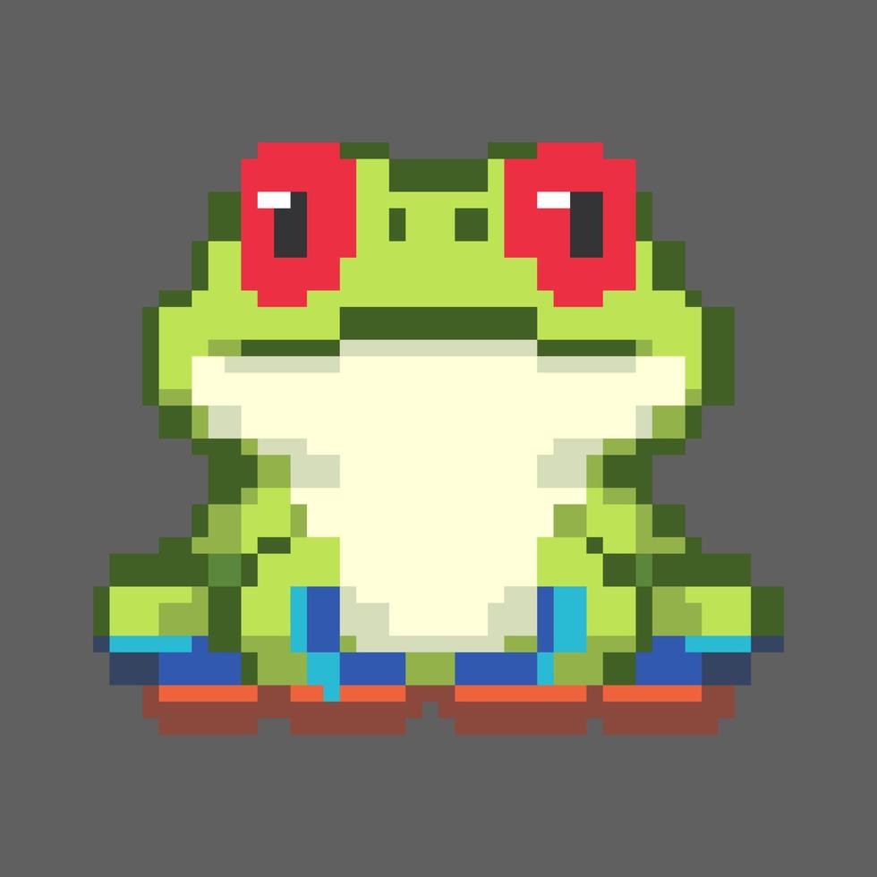 Cute poison red eyes green frog, perfect for stickers vector