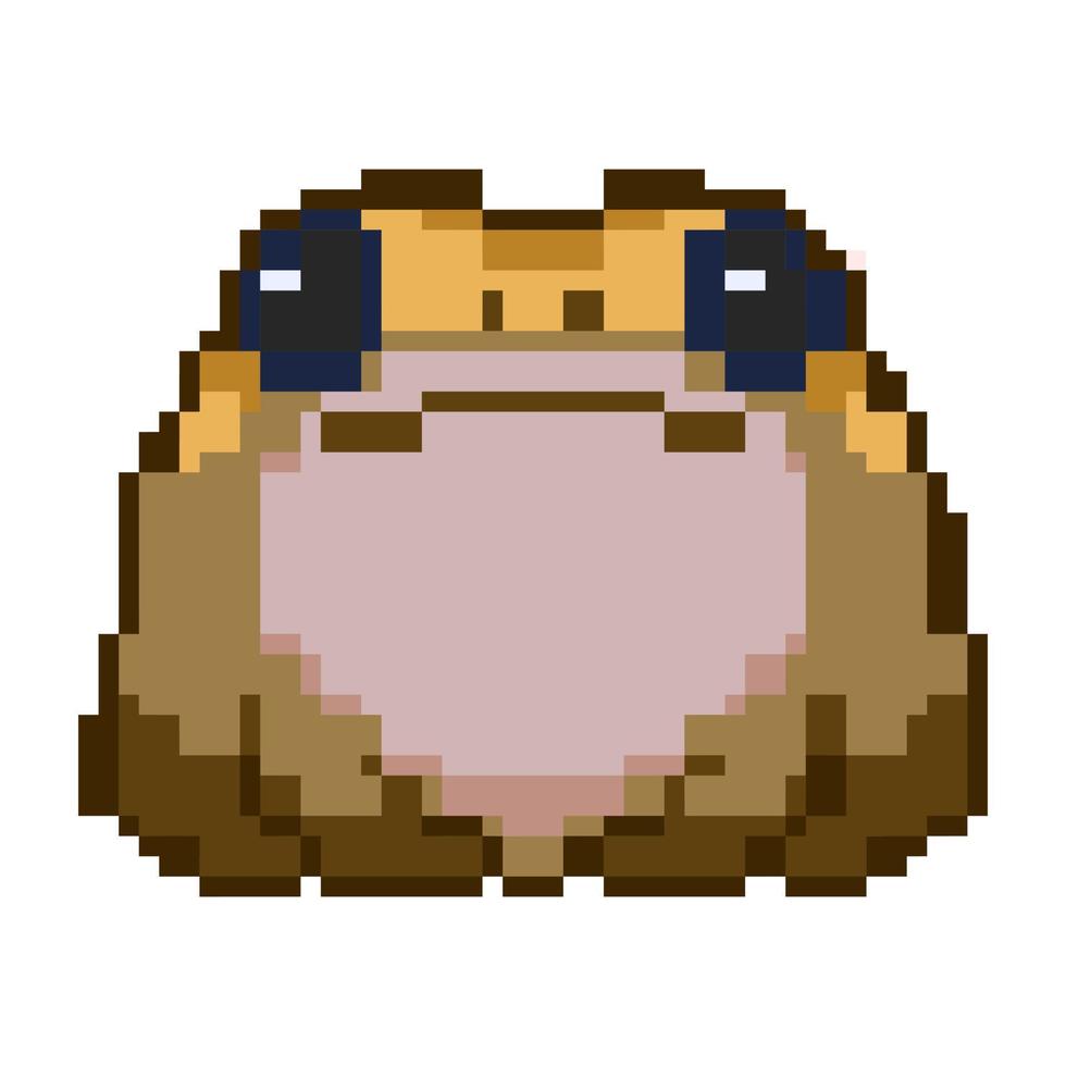 Adorable round chubby frog vector pixel art style suitable for sticker and decoration