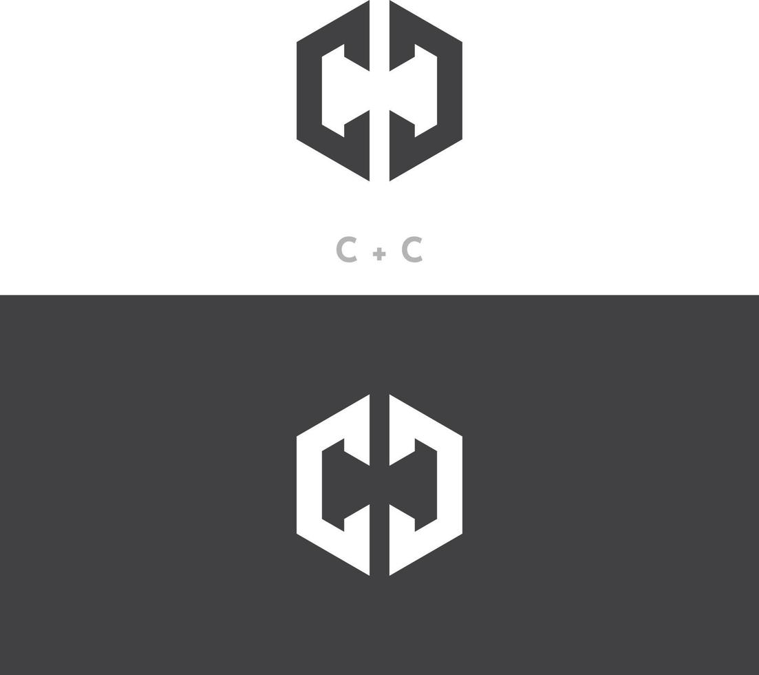 cc letras monograma icono logo vector
