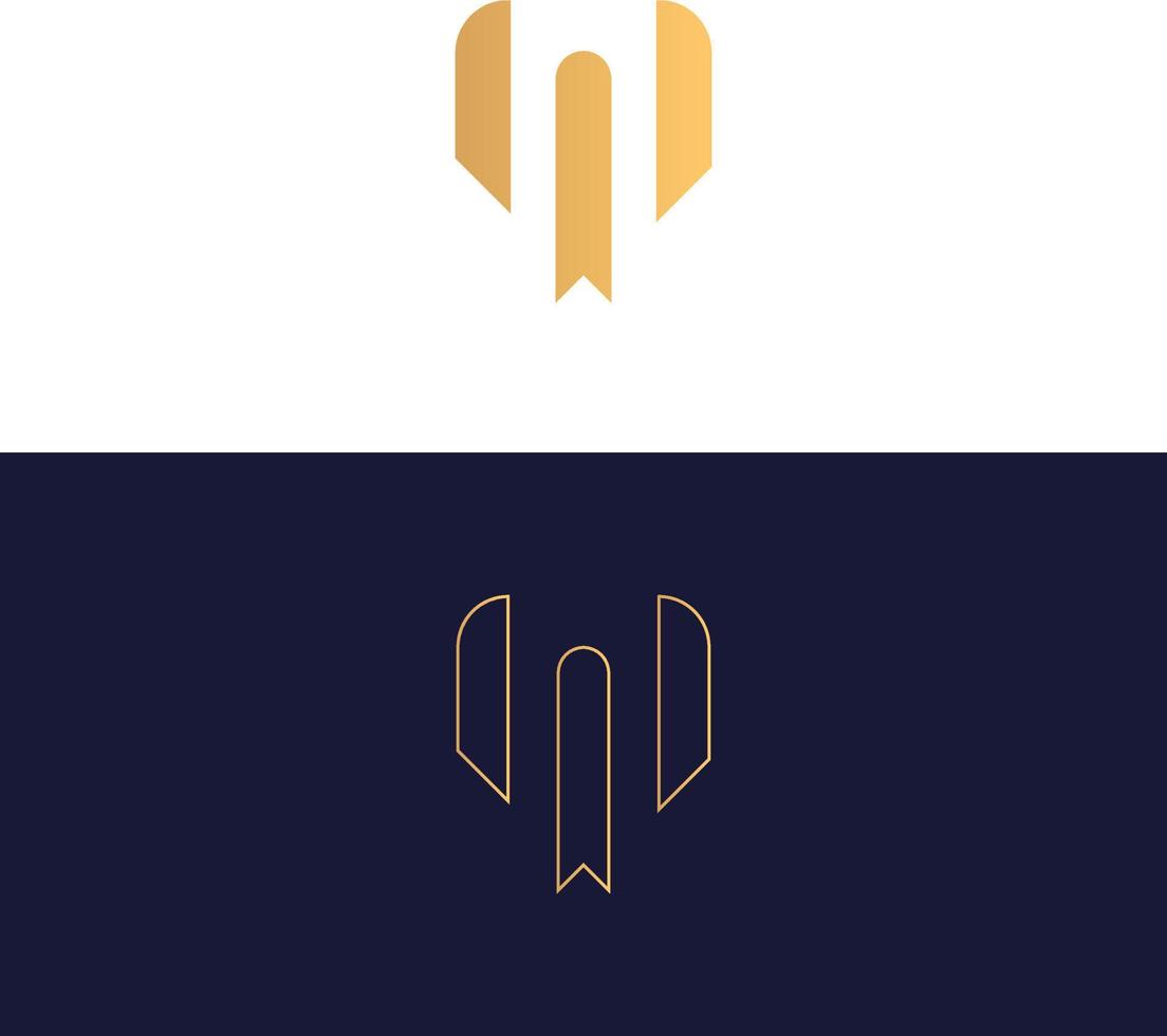 M letters monogram icon logo vector