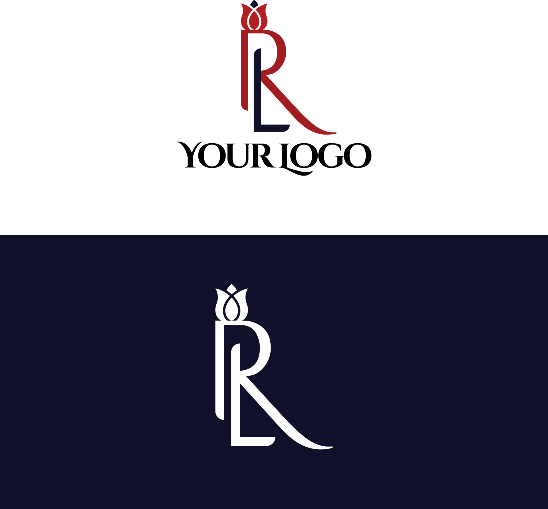 Abstract letter RL logo. This logo icon incorporate with abstract shape