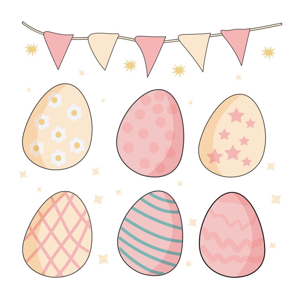 Happy easter eggs clipart collection vector