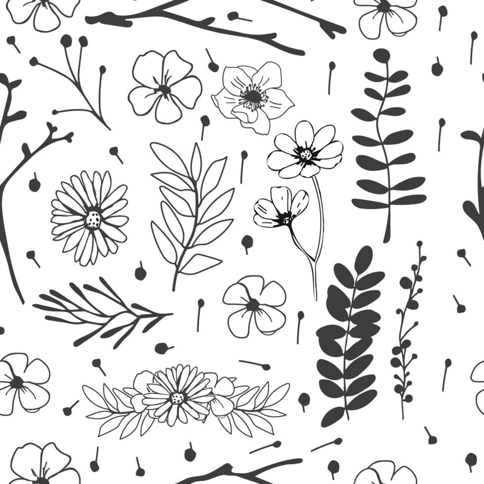 vintage easter floral pattern vector