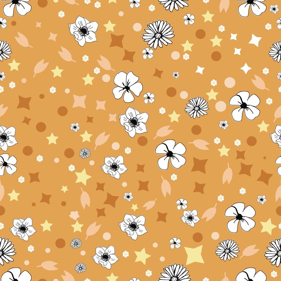 Flat easter day floral pattern vector