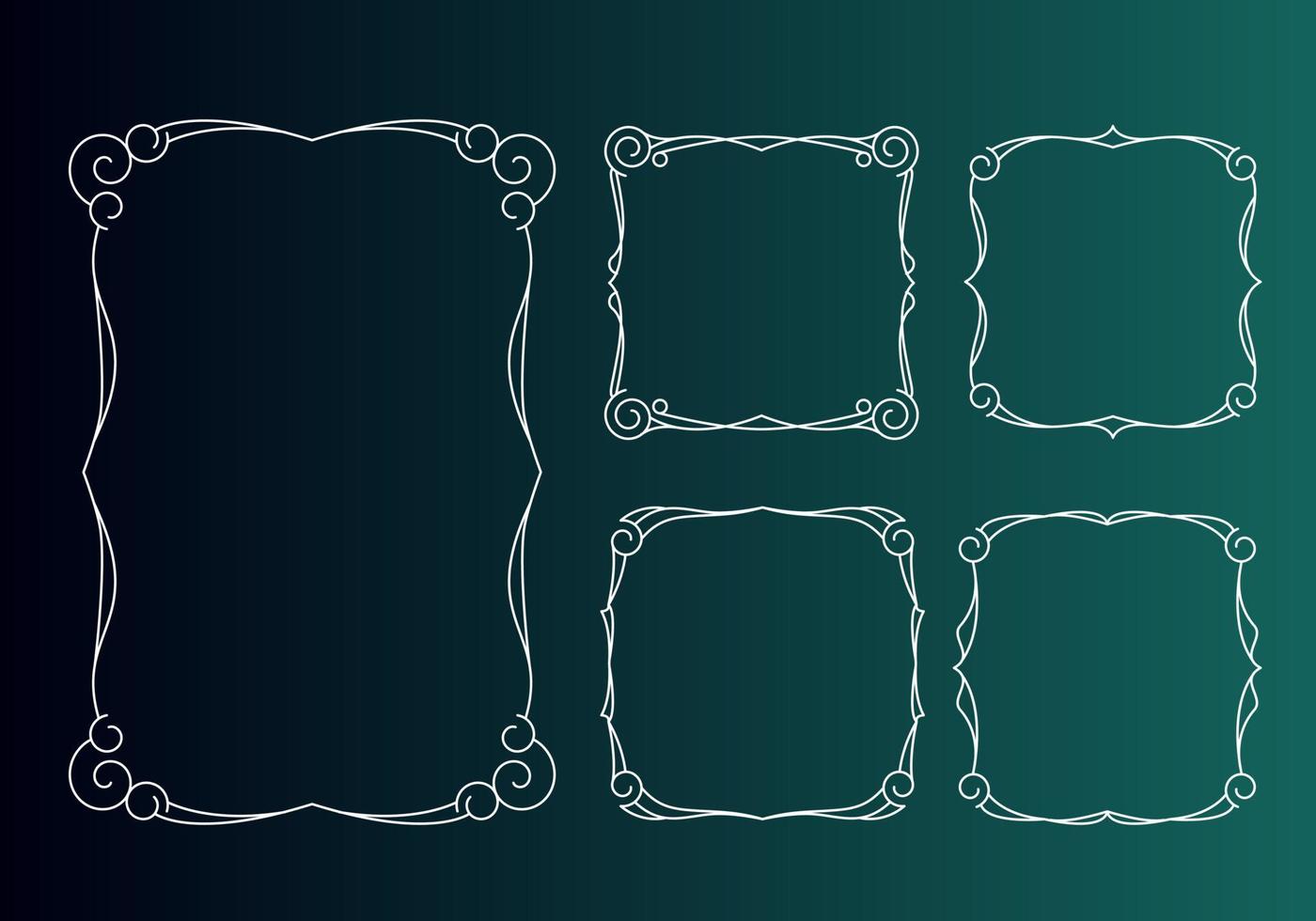 Vintage calligraphic frames, retro elegant ornamental borders and filigree floral ornaments for framed Template vector