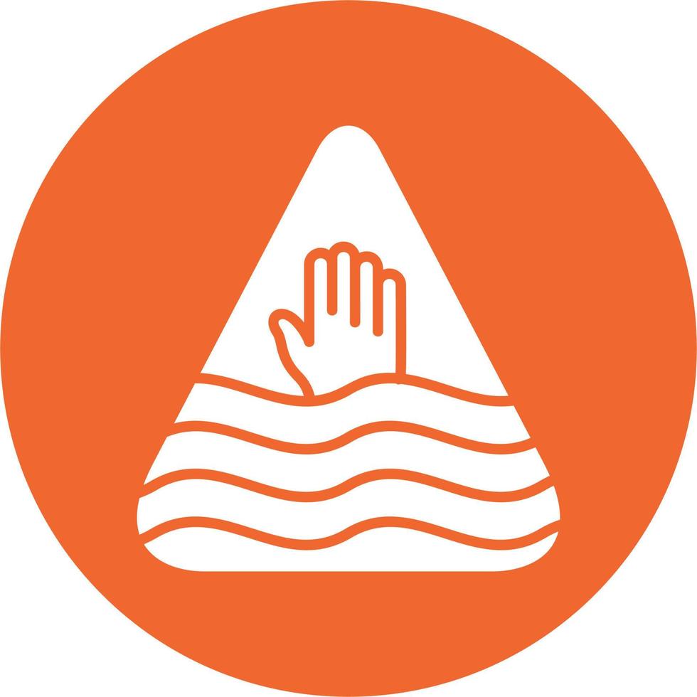 Deep Water Warning Sign Vector Icon