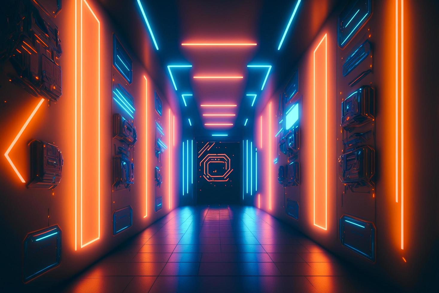 background futuristic neon lights photo