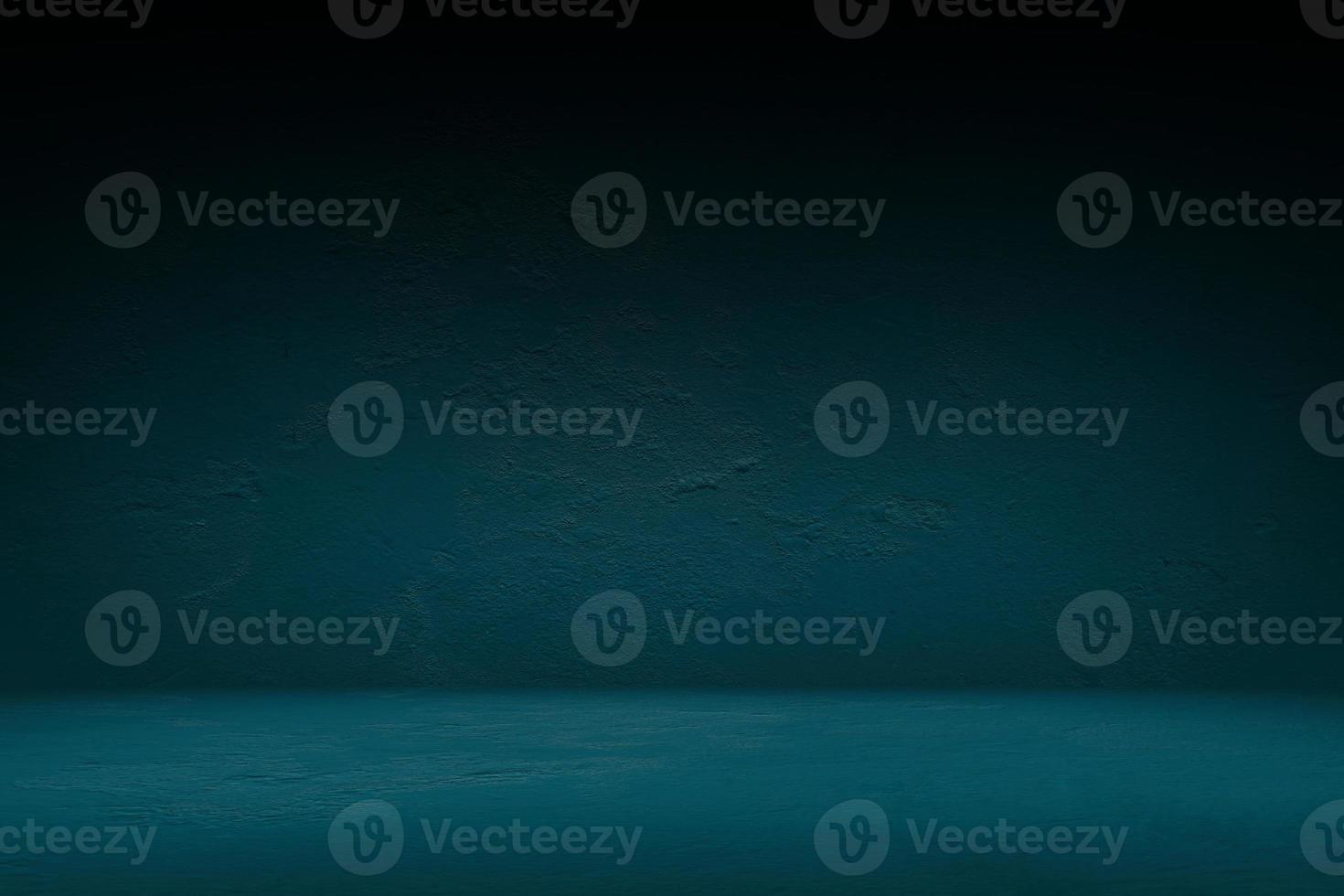 Dark Concrete Room Background in Turquoise Tone. photo