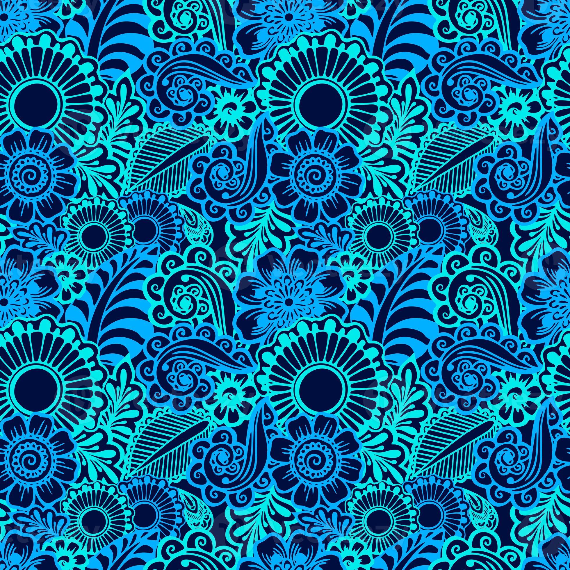 seamless floral graphic pattern of stylized elements in different ...