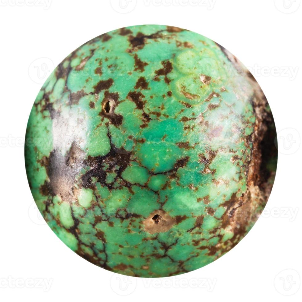 bead from old green turquoise mineral gem stone photo