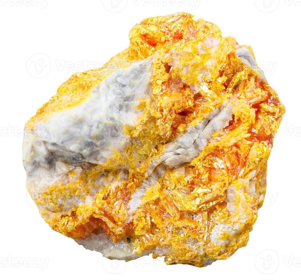 oropimente mineral Roca en dolomita aislado foto