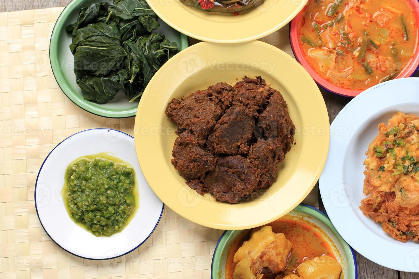 Masakan Padang or Padang Dishes. photo