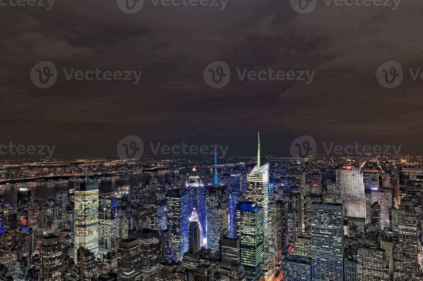 New York night view panorama cityscape photo