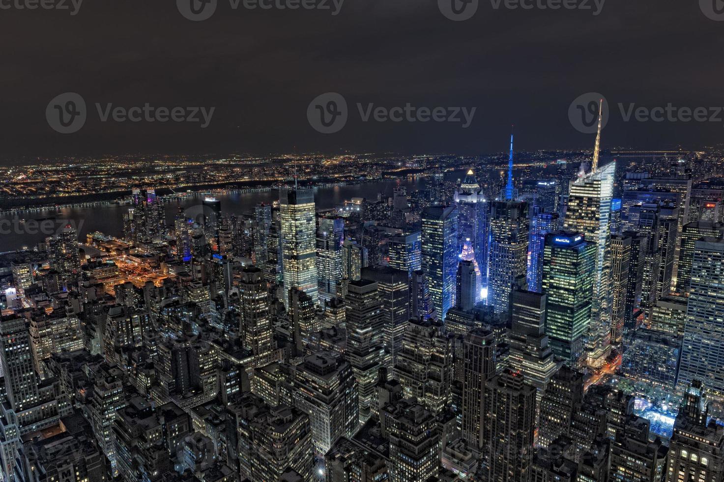 New York night view panorama cityscape photo