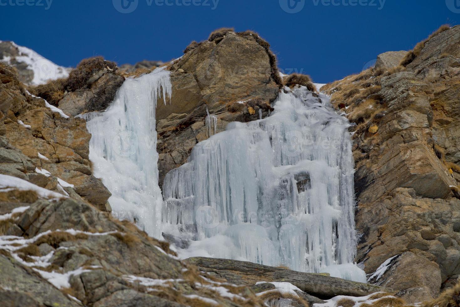 Ice falls in winter time photo