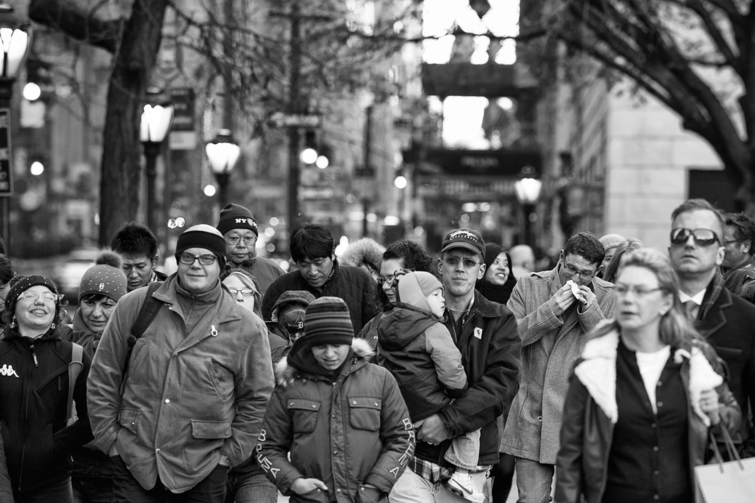 NEW YORK, USA - DECEMBER 11, 2011 - City streets are crowded of people for xmas photo