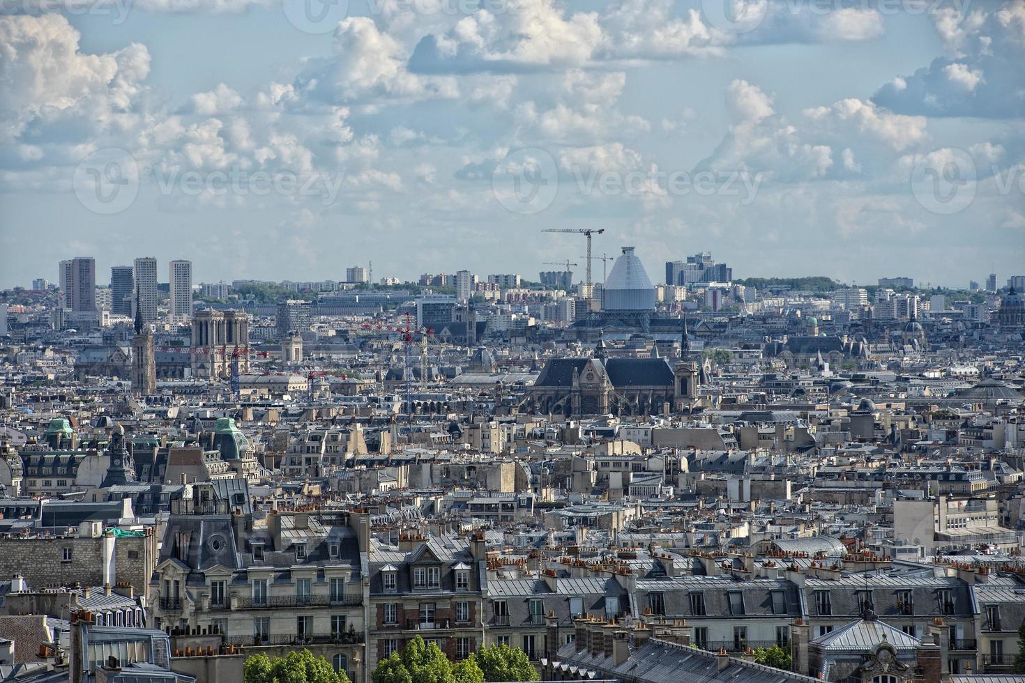 paris roofs and cityview photo