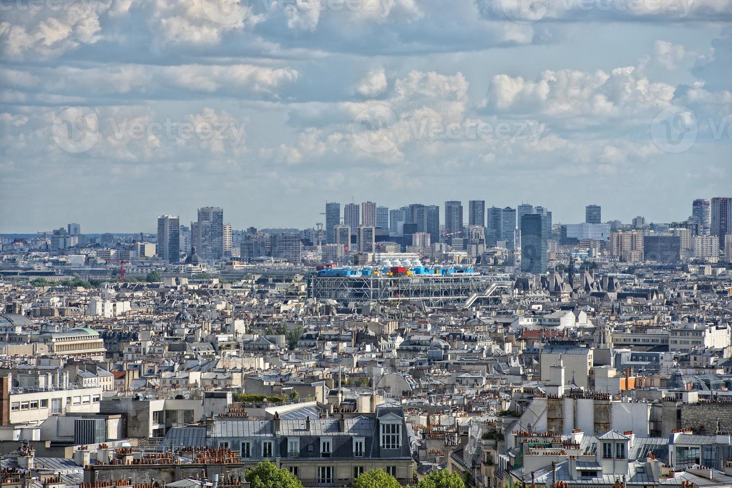 paris roofs and cityview photo