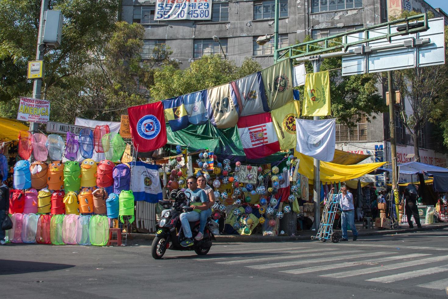 MEXICO CITY, MEXICO - FEBRUARY, 9  2015 - People buying in street shops photo