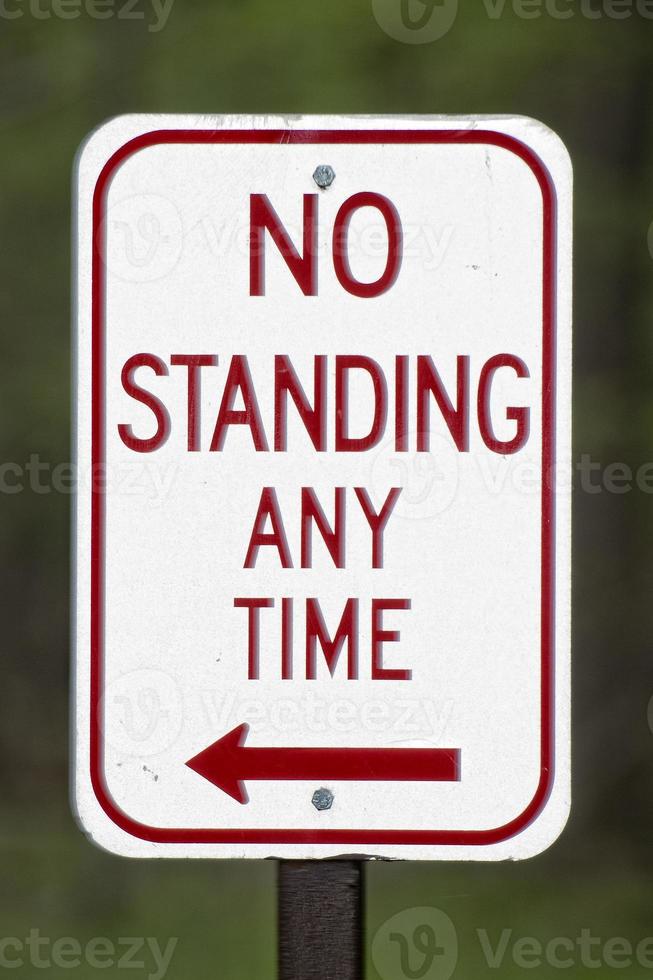 no standing any time sign photo