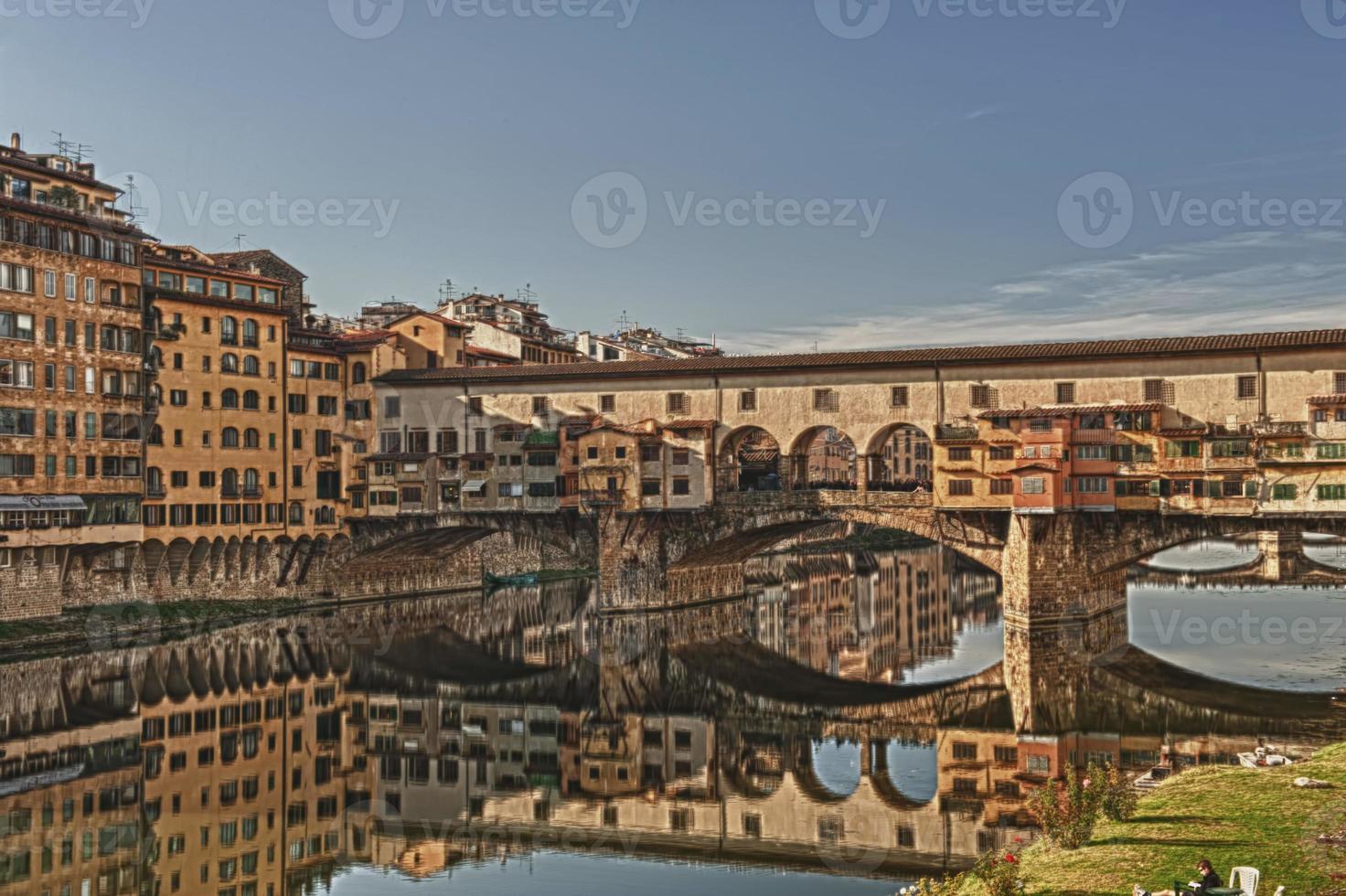 Florence Ponte Vecchio Aerial View Cityscape photo