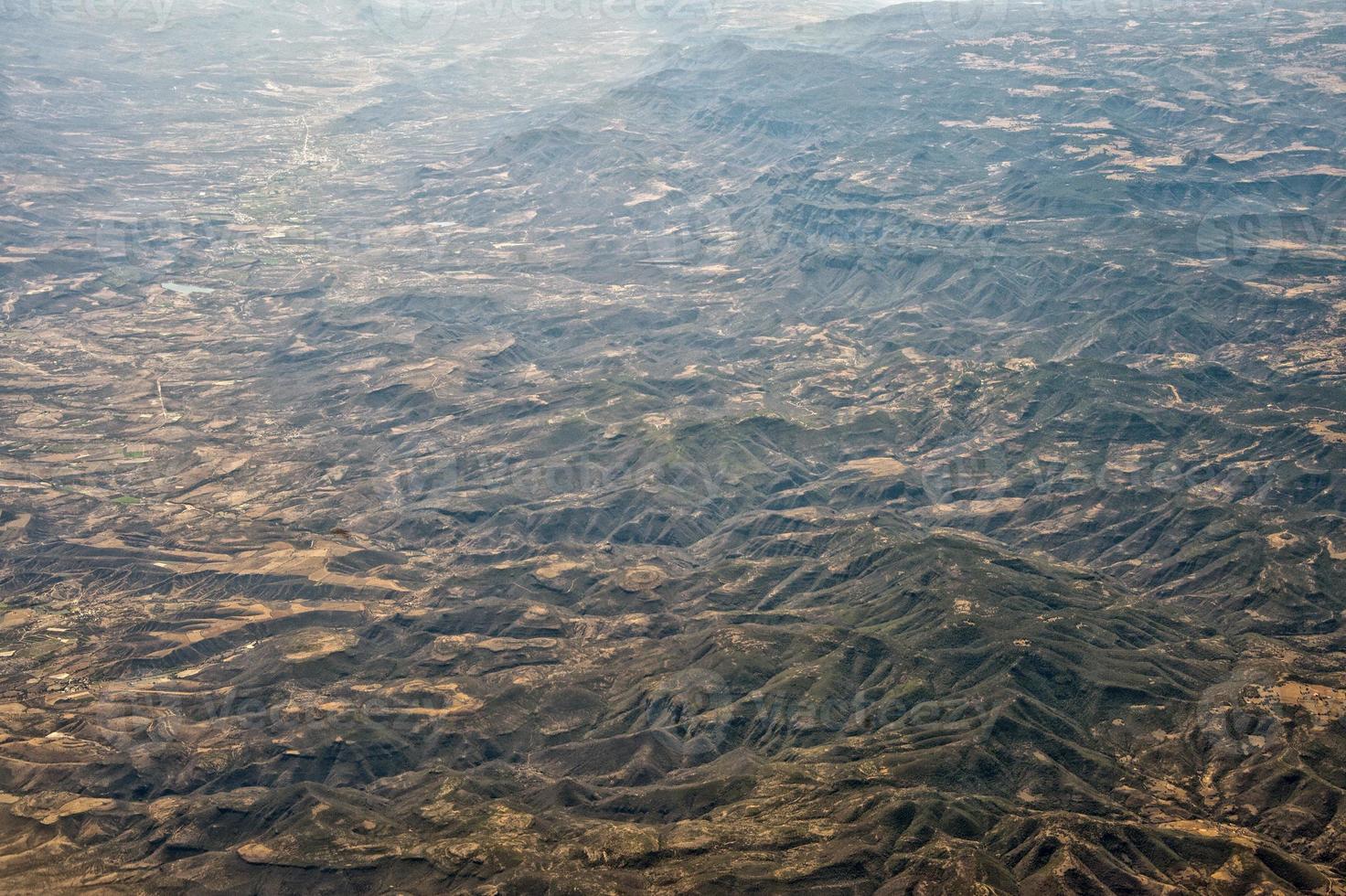 mountains near mexico city aerial view landscape from airplane photo