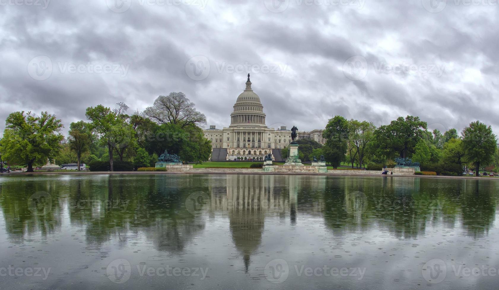 Washington DC Capital under heavy rain weather photo