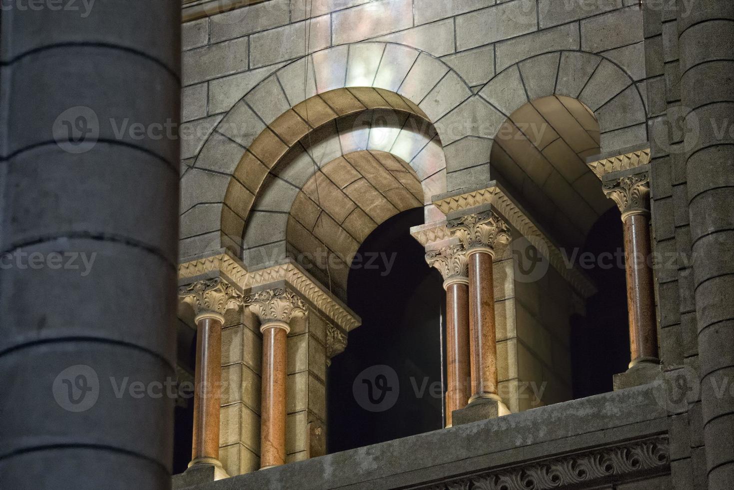 medieval church stone arches photo