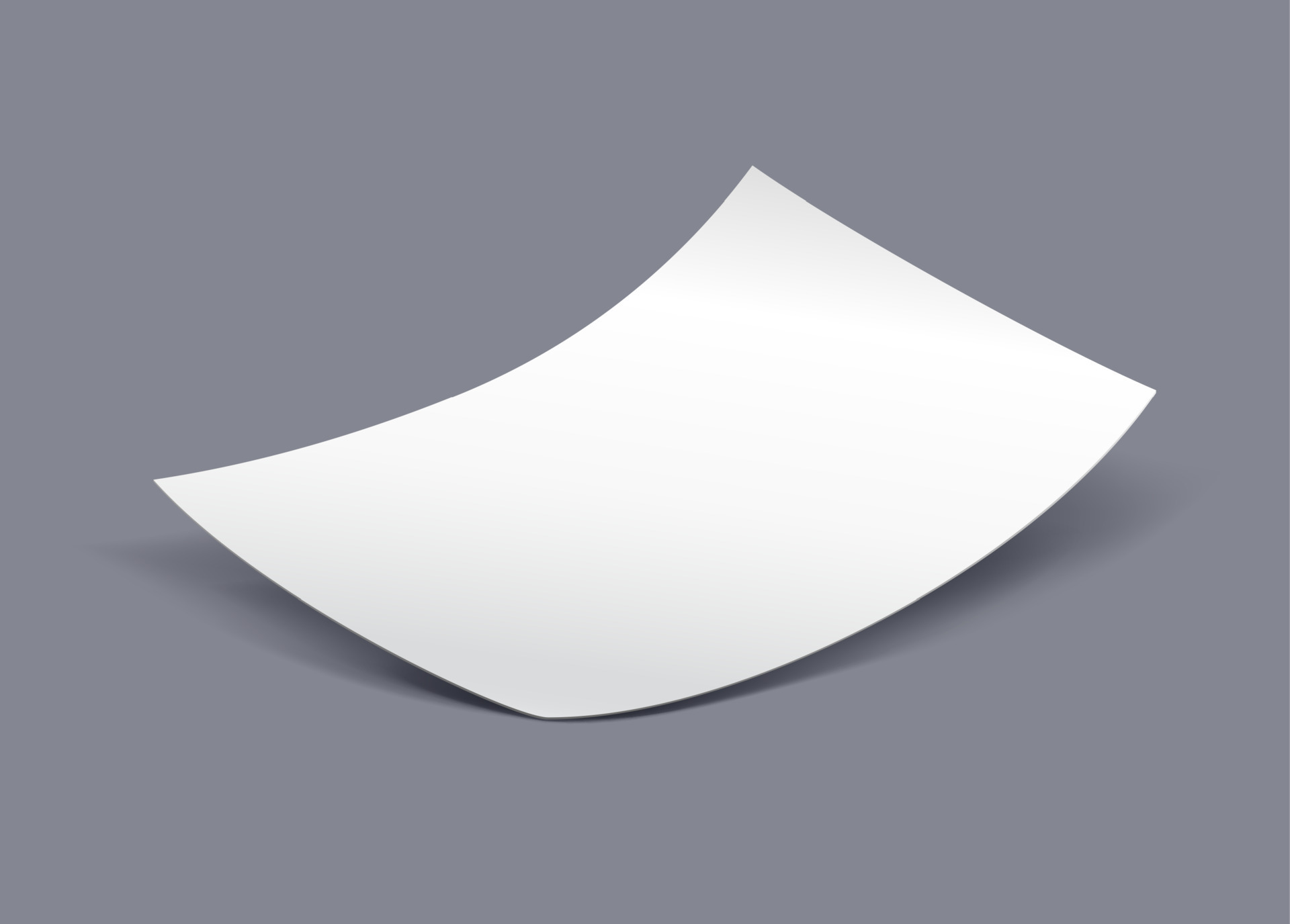 3d realistic vector illustration. Paper falling on gray background