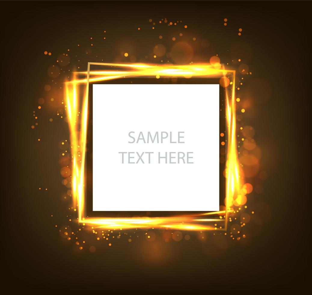 Abstract gold square white and gold background  frame with copy space for text. vector