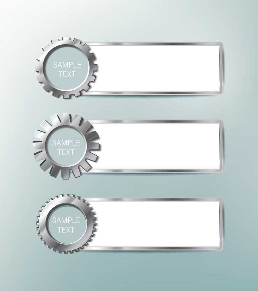 Infographic, team work, 3d realistic vector icon illustration. Metal gear wheels on grey background.