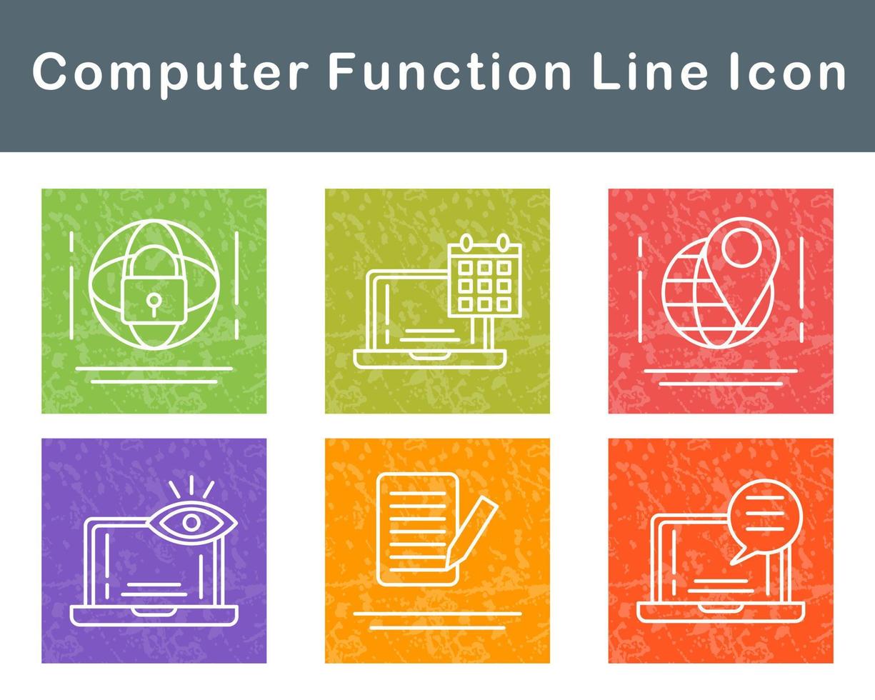 Computer Function Vector Icon Set