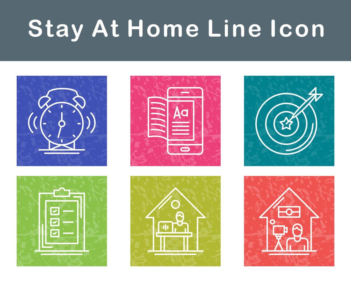 Stay At Home Vector Icon Set